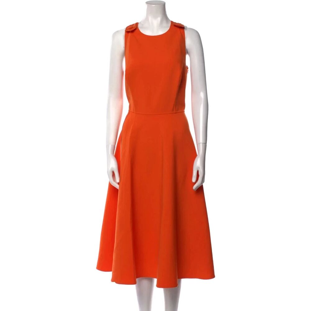 $2890 OSCAR DE LA RENTA 2021 Midi Length Dress Sz 6 - Picture 5 of 10